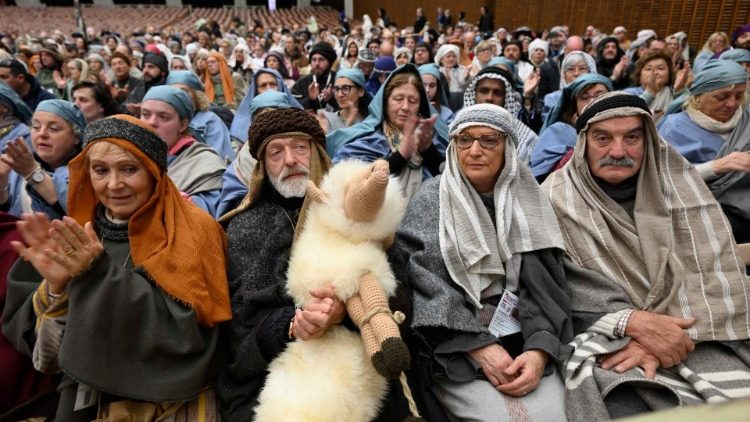 Figuranti del Presepio vivente in udienza dal Papa