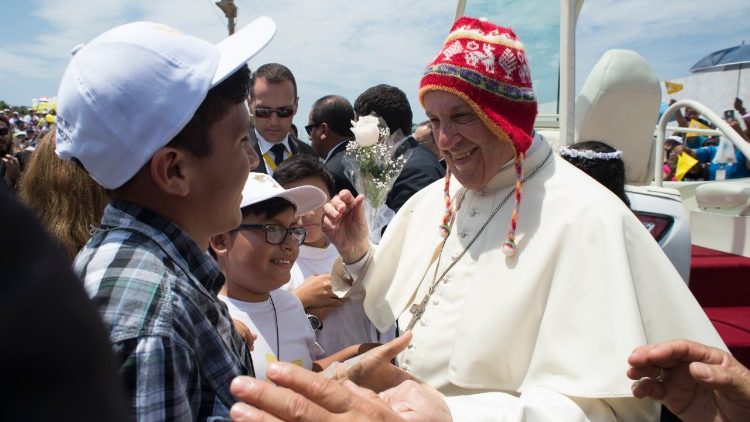 Papa Francisco durante viagem apostólica ao Chile e Peru