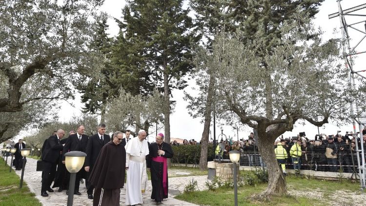 Le Pape François à Pietrelcina, le 17 mars 2018.