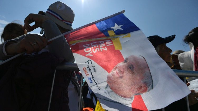 Imagem do Papa no Chile