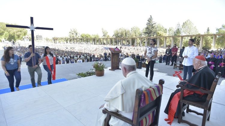 Pope's meeting  with the youth of Chile at the Nationla Sanctuary of Maipu, Santiago, 17 January, 2018