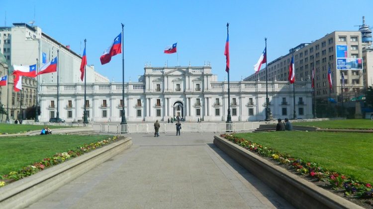 Palacio de la Moneda en Chile. Foto de archivo