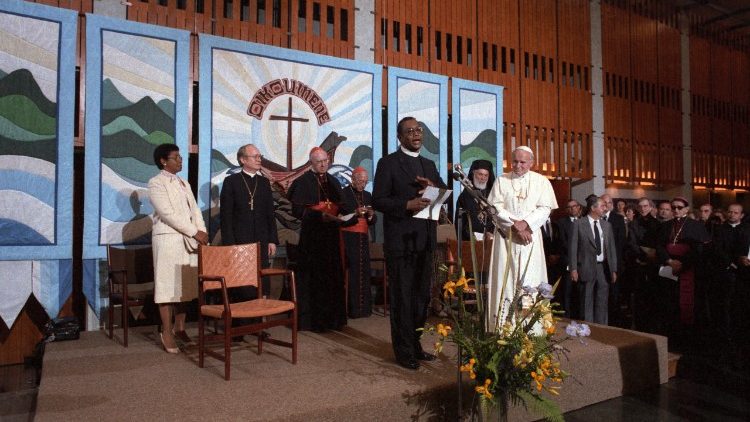 St. Pope John Paul II visited the WCC on June 12, 1984. 