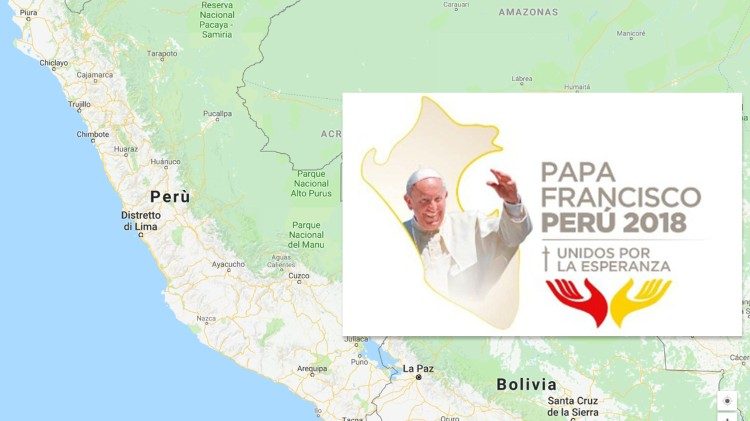 Logotipo da viagem apostólica do Papa ao Peru