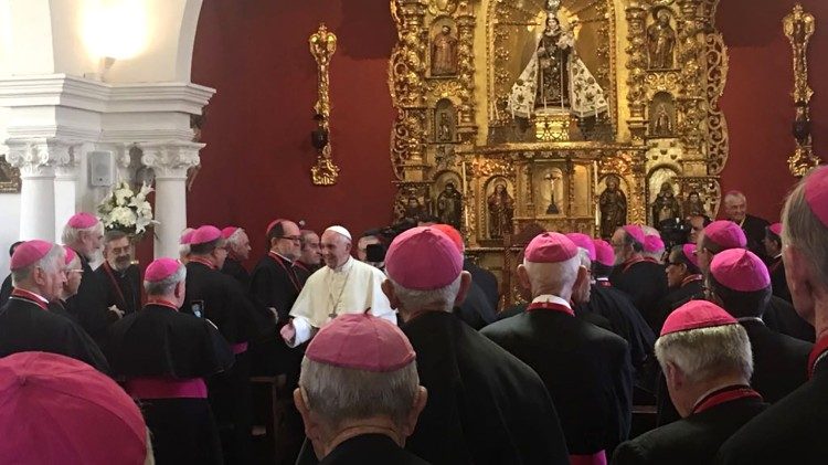 Папата с латиноамериканските епископи 