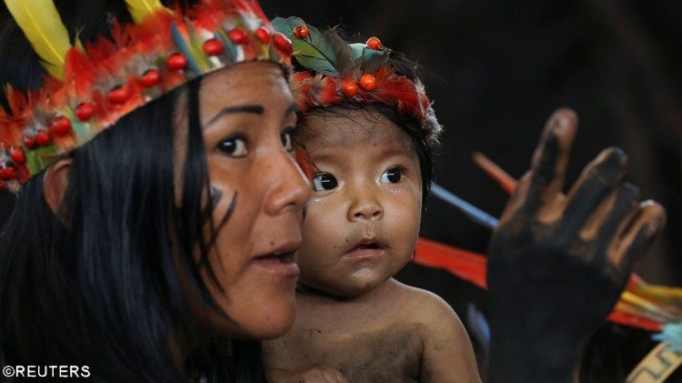An indigenous mother and child