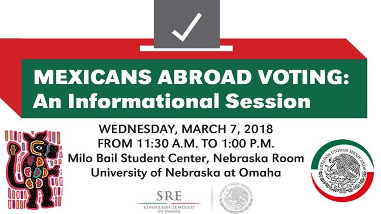 Flier announcing information session for Mexicans voters