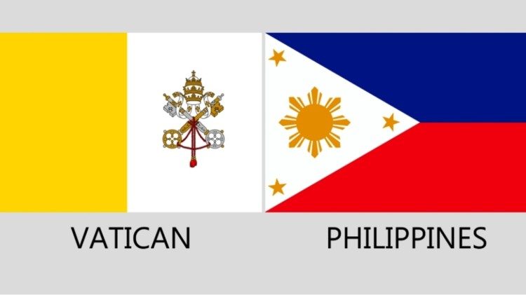 Flags of Vatican and Philippines