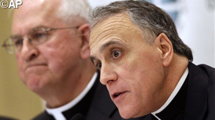 Cardinal Daniel DiNardo (foreground), president of the United States Conference of Catholic Bishops (USCCB)