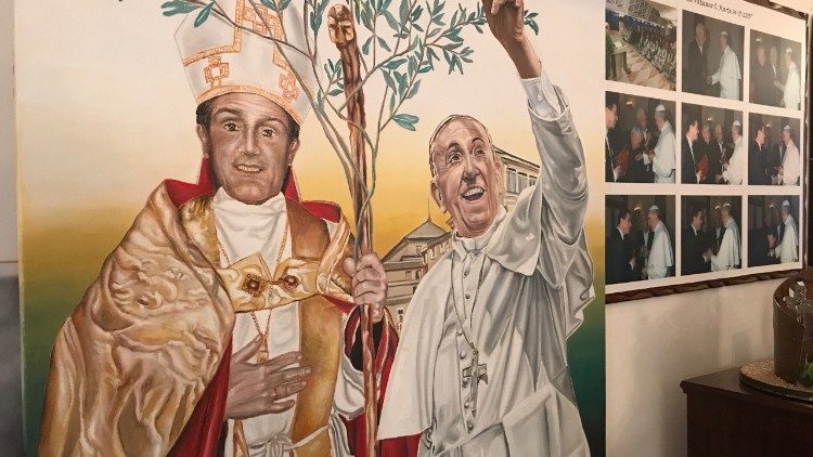 Imagen del Papa en la Fundación de Don Tonino Bello, Italia.