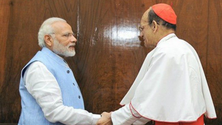 Cardinal Oswald Gracias met Indian Prime Minister Narendra Modi in New Delhi on March 20, 2018. 