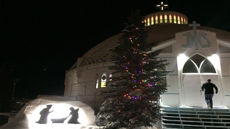 Kanadai templom Karácsonykor
