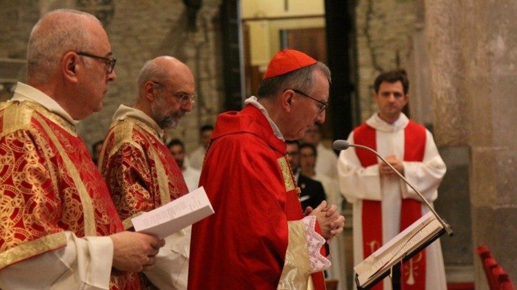 Le cardinal Pietro Parolin lors d'une Messe à Aquilée, en juillet 2018