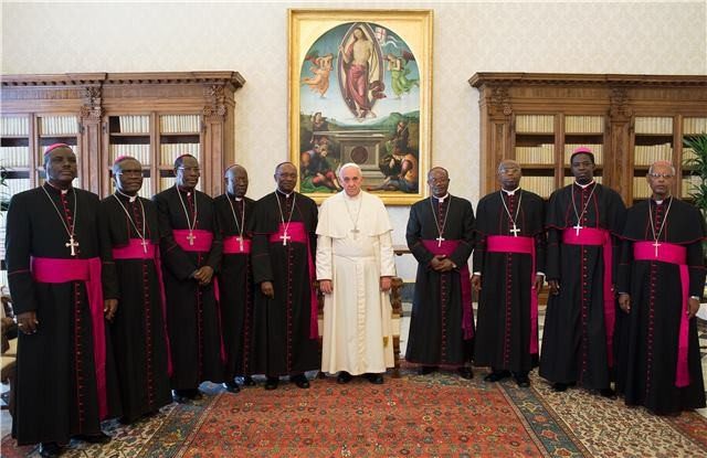 Påven med Burundis biskopar