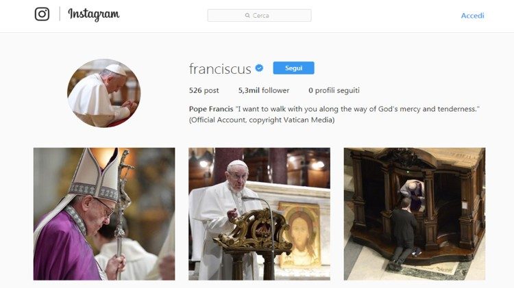 Franciscus, o Papa no Instagram
