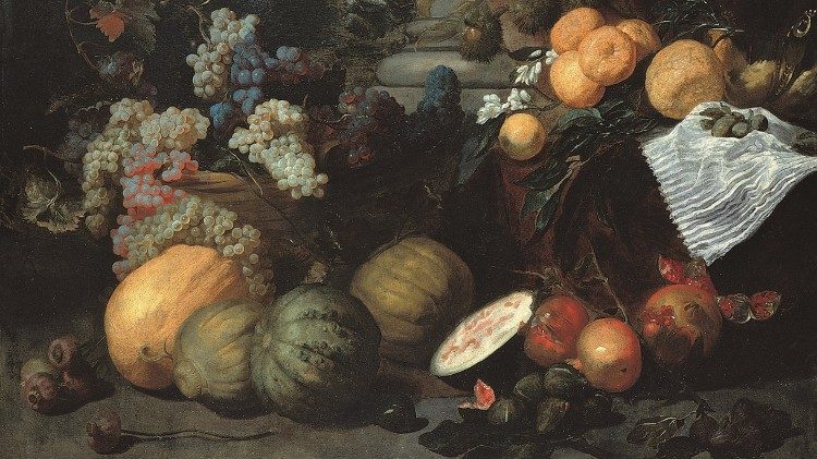 JAN ROOS, detto “Giovanni Rosa” (Anversa 1591 – Genova 1638) Natura morta di frutta Olio su tela, 100 x 138 cm Genova, Musei di Strada Nuova – Palazzo Bianco 