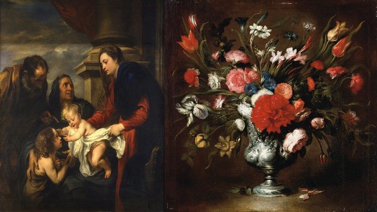 STEFANO CAMOGLI, detto “Il Camoglino” (Genova 1610 ca. – 1690) Vaso di fiori con peonie e iris Olio su tela, 75 x 74,5 cm Collezione privata 