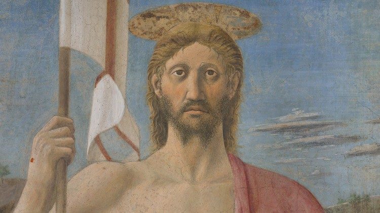 Restaurato l'affresco della Resurrezione di Piero della Francesca a Sansepolcro. Particolare del Risorto dopo il restauro)