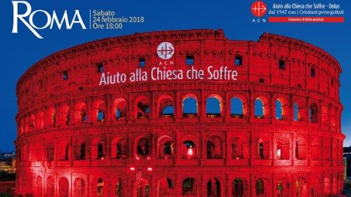 Rom: Kolosseum in Rot erinnert an Blut heutiger Märtyrer-Christen
