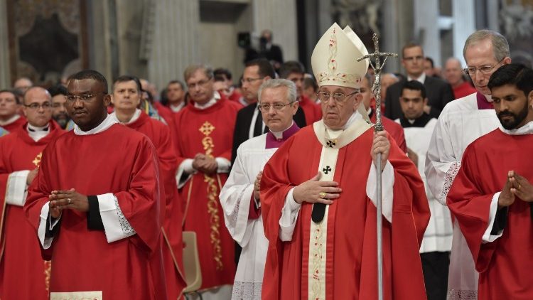 Pope Francis enters St Peter's Basilica to preside over the Pentecost Sunday liturgy