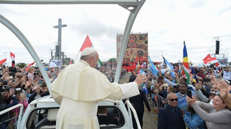 Pope at the rally of the Neocatechumenal Way at Tor Vergata, just outside Rome, on May 5, 2018. 