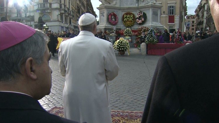 Fest im Programm des Papstes: Verehrung der Unbeflecken Empfängnis, hier im Dezember 2017