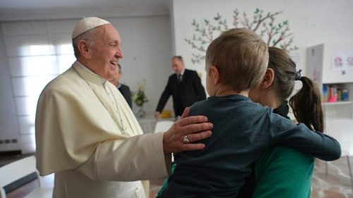 Pope on Mercy Friday visits women and their children in semi-detention centre