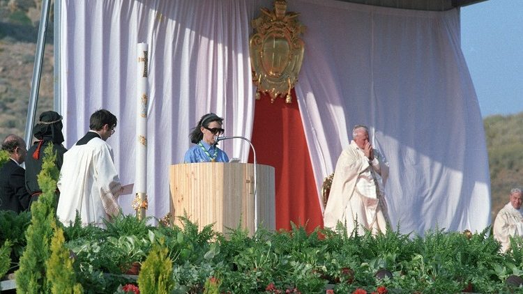 Jan Paweł II w Agrigento na Sycylii w 1993 r.