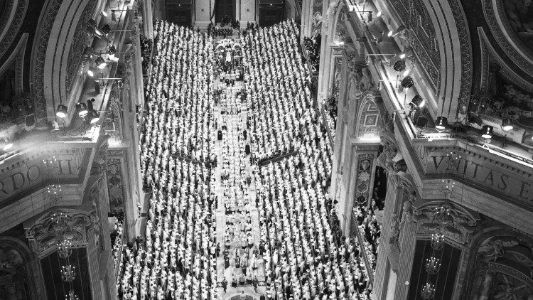 Die Vollversammlung der Bischöfe beim Zweiten Vatikanum - hier 1963.