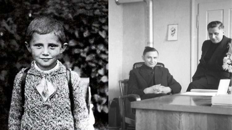 Joseph Ratzinger v dětství a společně se svým bratrem