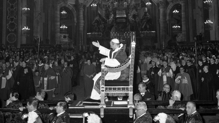 Paul VI. 1963 bei einer Audienz