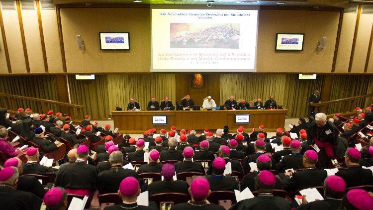 Bishops gathered in the Synod Hall