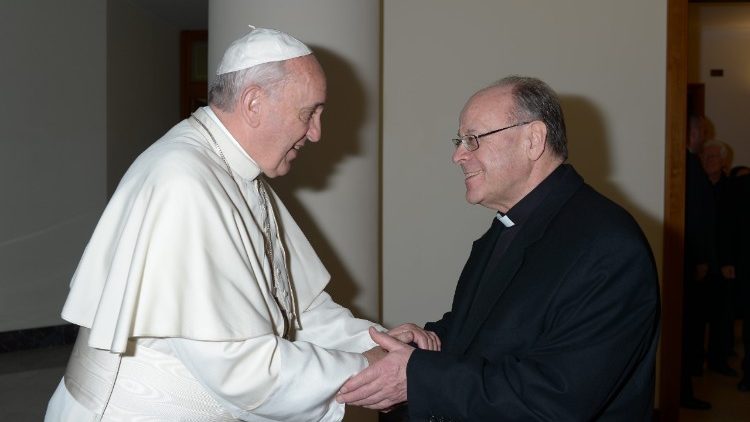 Huonder bei einer Begegnung mit Papst Franziskus