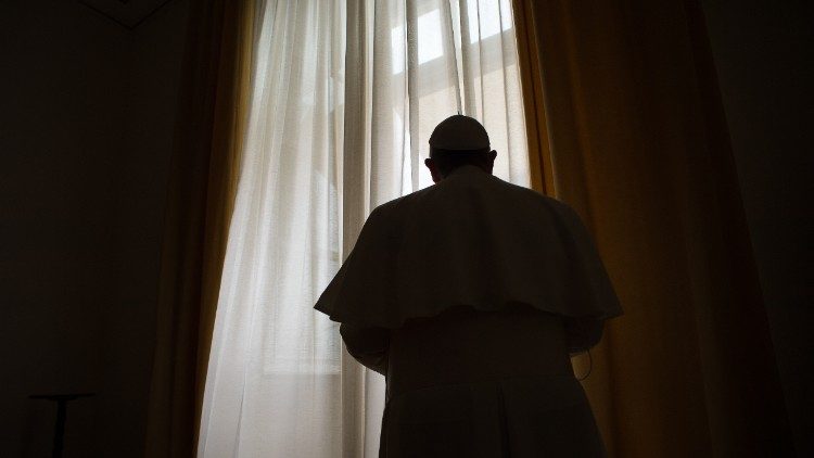 Pope Francis prepares to deliver his Angelus address (file photo)