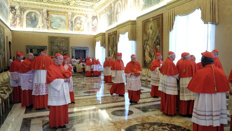 Cardinals in the Hall of the Consistory (file photo)