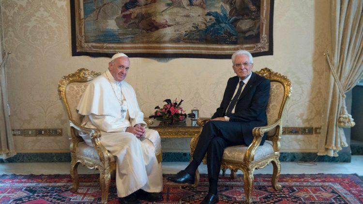 Папа Францішак і Прэзідэнт Італіі Серджа Матарэла