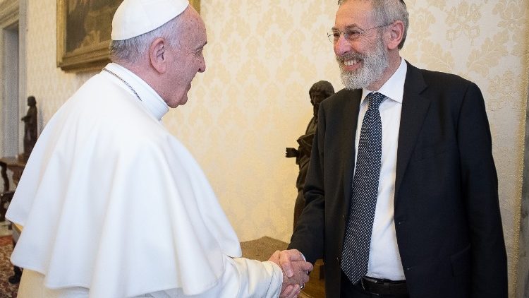 Popiežius Pranciškus ir vyriausiasis Romos rabinas Riccardi Di Segni