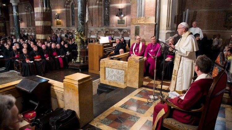 Папа Франциск в англеканската църква "Всички светци" в Рим, 26.2.2017