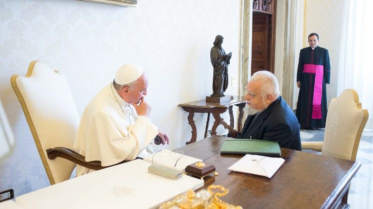 Le Pape et Enzio Bianchi, fondateur du Monastère de Bose, le 23 juin 2018