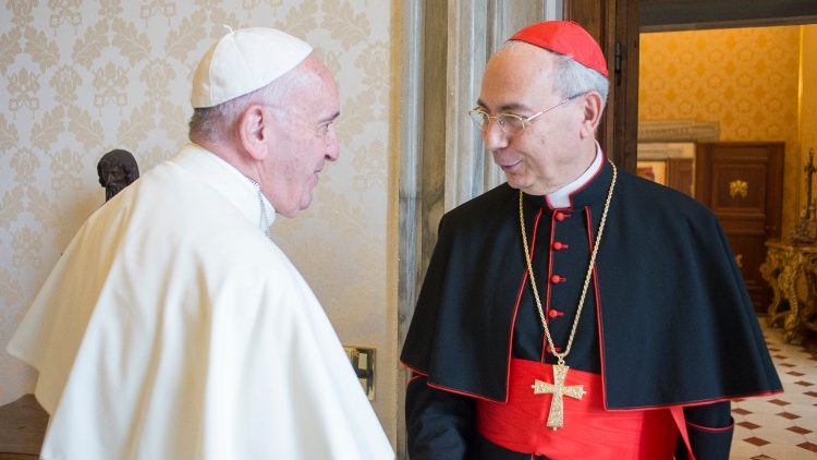 Le cardinal Dominique Mamberti, préfet du Tribunal suprême de la Signature apostolique, ici lors d'une audience privée en avril 2016.