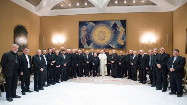 Pope with Chilean Bishops