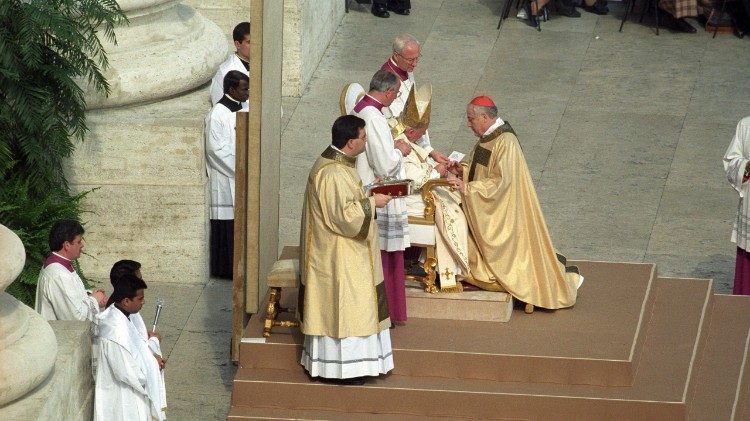 Giovanni Paolo II e il cardinale Jorge Mario Bergoglio