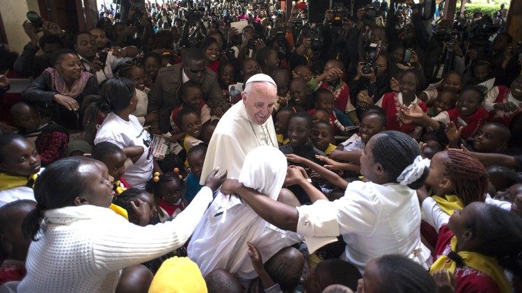 Papa Francisco em um bairro pobre de Kangemi, durante Visita Apostólica ao Quênia, em 2015