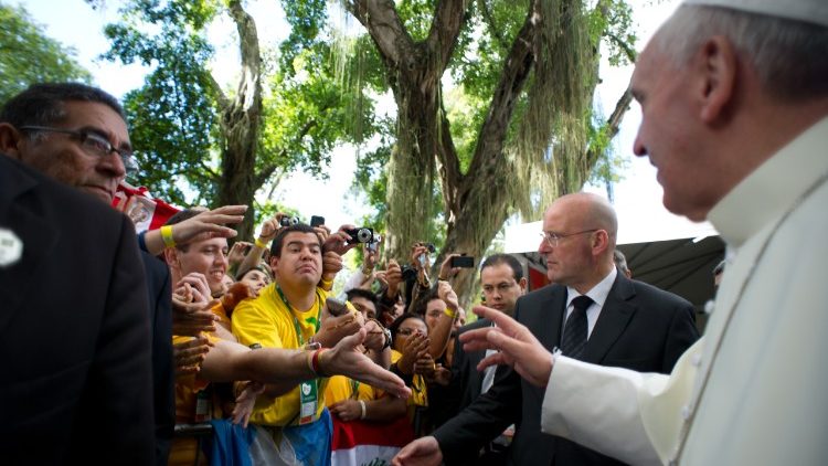 I giovani durante la giornata mondiale della gioventu con Papa