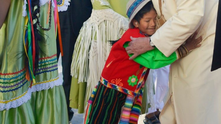Papa Francisco durante sua visita à Bolívia