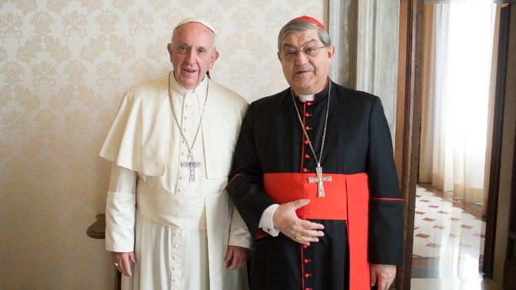 الكاردينال سيبي مع البابا فرنسيس 