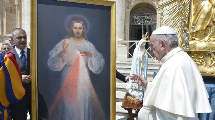 Popiežius laimina Gailestingojo Jėzaus paveikslą
