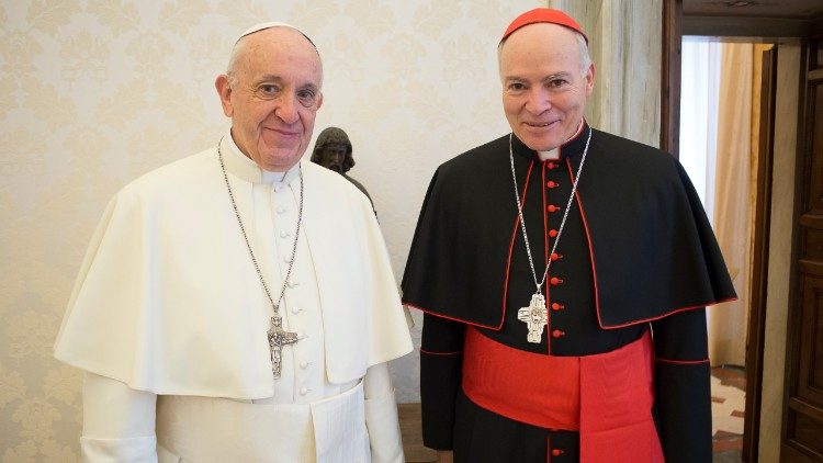 El Papa Francisco junto al Cardenal Aguiar Retes, Primado de México, este 3 de marzo