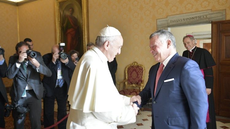 Papa francesco e Re di Giordania Abdullah II bin Al-Hussein