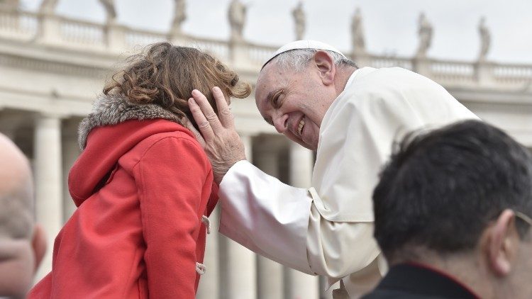 Pope Francis greets the faithful at the Wednesday General Audience